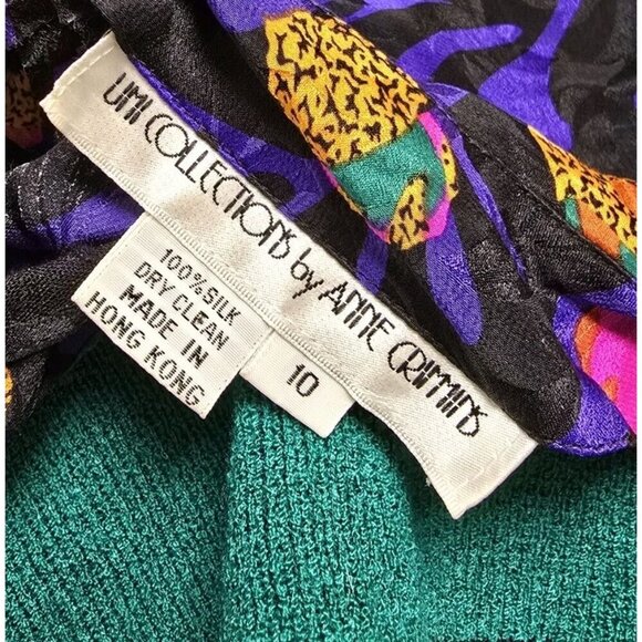 Womens 80s 90s Vintage Silk Faux Wrap Blouse Size 10 Umi Collection - Picture 5 of 6